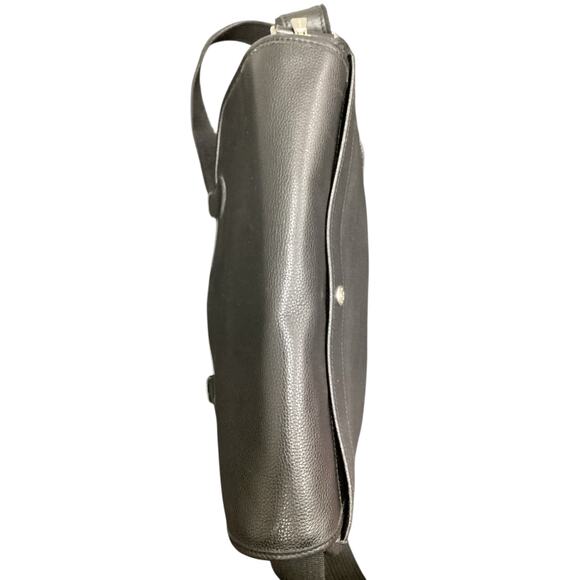 Vintage Longchamp Bag Unisex One Size Pebbled Leather Messenger Bag Black - Picture 6 of 10